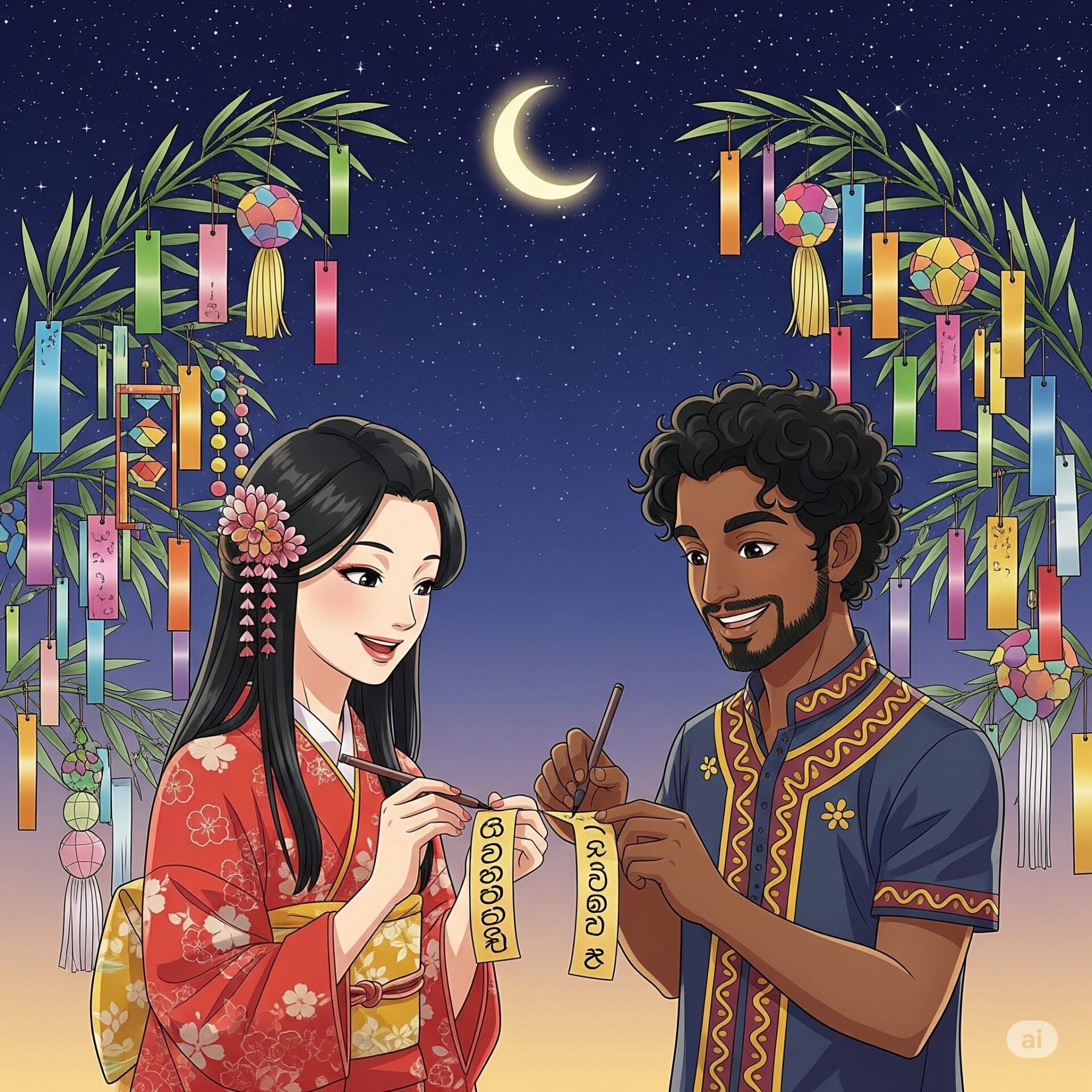 シンハラ語。七夕。願い事。